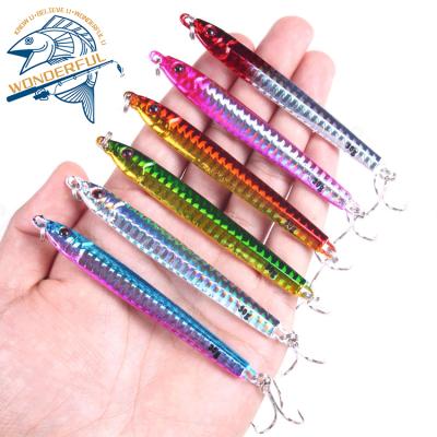 China Sample Available Artificial Colored Metal 120mm 30g 40g Sinking Long Lead Casting Fish Lure For Freshwater for sale