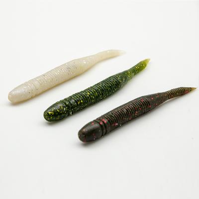 China 95mm Bulk Colorful 7g Vibratory Top Water Screw Larvae Bait Worm Floating Soft Plastic Lure OUT0118992 for sale