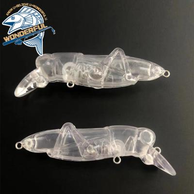 China White Minnow Grasshopper Insect Bionic Plastic Unpainted 80mm Artificial Sample ABS Freshwater Lure for sale