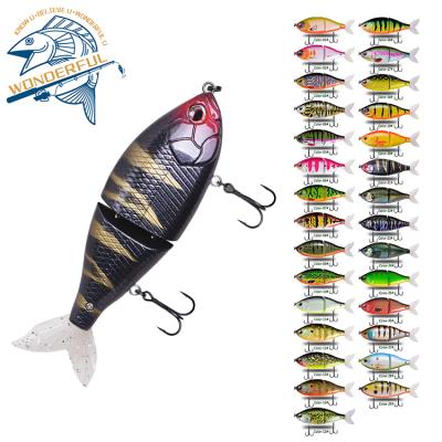 China ABS 56g 2 Sample 150mm Bionic Spare 3D Hard Segment Eyes Multi Color Shimmy Sinking Multi Jointed Lure Swimbait for sale