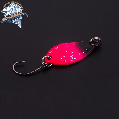 China Ourdoor Fishing Trout Artificial Bionic Multi Colors Freshwater Wobbler Luminous Metal Blade Single Spoon Hard for sale