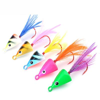 China Centralized supply 5pcs available low all MOQ size colorful bait artificial squid lure hooks for ice jig for sale