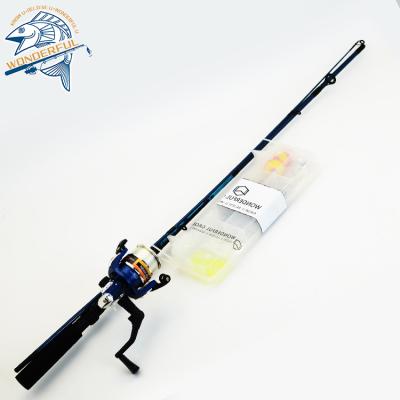 China Glass 1.65m 2 Section Fiberglass Freshwater Spinning Lure Fishing Rod Combo Set With Tackle Accessories for sale