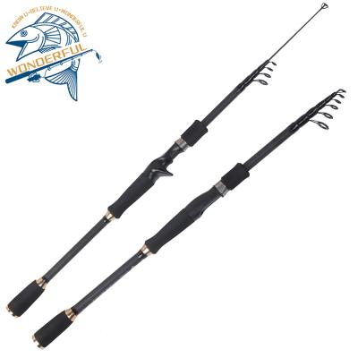 China Portable 1.8m 2.4m 3m 3.6m Super Hard Section Carbon Short Distance Casting Telescopic Fishing Rods Lure for sale