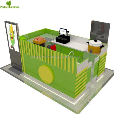 China Modern Design Counter Top Bubble Tea Decoration Ice Cream Furniture Kiosk Corn Food Kiosk for sale