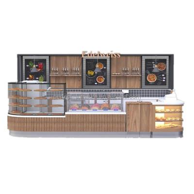 China Strong High End Wooden Pizza Bakery Display Kiosk Sushi Ice Ream Frozen Yogurt Booth for sale