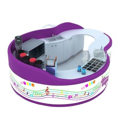 China Modern Purple Music Element Bubble Tea Kiosk Beverage Booth For Sale for sale