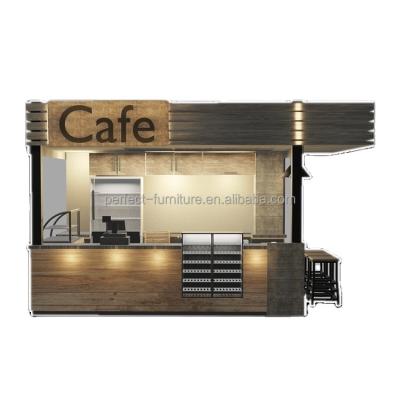 China Strong Mall Coffee Stall Wooden Vintage Coffee Kiosk Design for sale