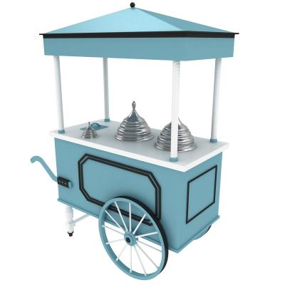 China Modern Street Italian Mobile Gelato Hand Push Ice Cream Display Cart for sale