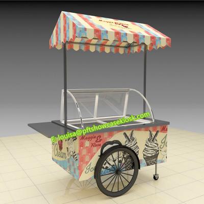 China Modern Commercial Beach Vehicle Ice Cream Vending Food Four Wheel Cart For Sale for sale