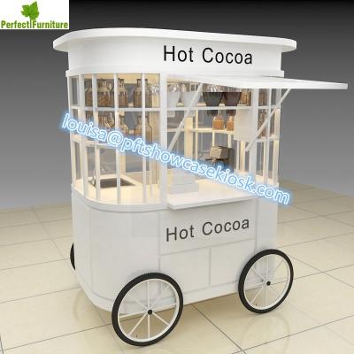 China Modern White Coffee Carts Modern Coffee Kiosk Used Mall Retail For Sale for sale