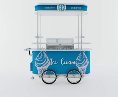 China Strong Fancy Ice Cream Cart Mobile Food Cart Design Used Outdoor for sale