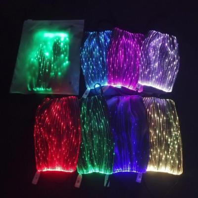 China Fiber Optic+ABS+Oxford Halloween 2020 Led Light Rave Party Glowing Fiber Optic Designer Face Mask For Kid Christmas Gift for sale