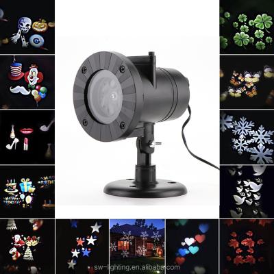 China 12 Types Waterproof Christmas Snowflake Laser Projector Lamp Outdoor LED Disco Lights Garden Light Indoor Decoration GL-P003 for sale