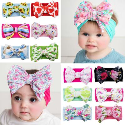 China Lovely new baby bow headband, children's print bow headband, baby bohemian headband for sale