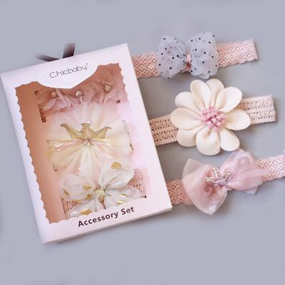 China Korean version of lovely new baby hair band of bowknot flower children's hair accessories crown jewelry set main gift box for sale