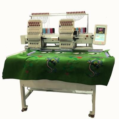 China Portable 2 Head Automated Cap / T-shirt / Garments / Logos / 3D Embroidery Finishing Brand WONYO Embroidery Machine for sale