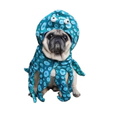 China 2022 Funny Halloween Viable Blue Octopus Pet Party Cosplay Costume Cat Small Dog Costume The for sale