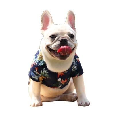 China Wholesale Viable Dog Hawaii Shirts Pineapple Pattern Style Cotton and Canvas Pet Chiffon Dog Shirt Hawaiian Teddy for sale