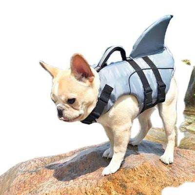 China Safety Viable Adjustable Dog Swimming Shark Rescue Grip Durable Dog Life Vest For Small Medium Large for sale