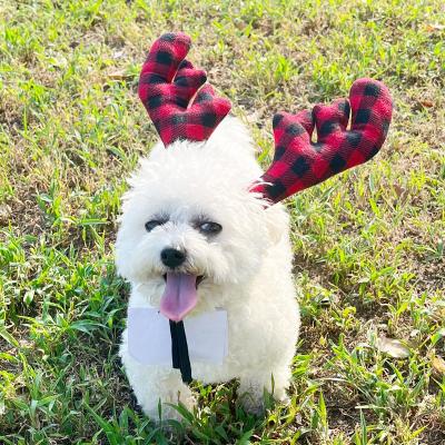 China Viable Christmas Pet Antler Headwear Dog Festival Deer Antler Headband For Cat New Design Party Decoration For Dog Cosplay Costume for sale