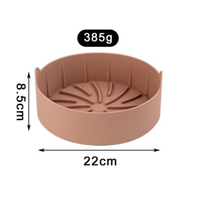 China Sustainable Food Container Air Fryers Oven Accessories Removable Round Air Fryer Safe Silicone Cooking Pot for sale