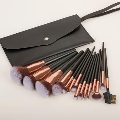 China 2021 fluffy hot sale makeup brushes private label normal size 15 pieces blush powder foundation makeup brush for sale