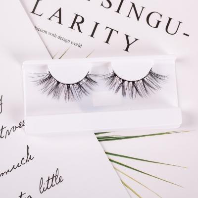 China Private hot selling natural high quality long vegan silk 3d eyelashes with eyelash packaging box for sale