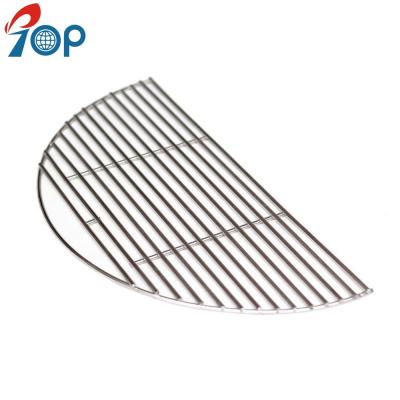 China Custom Corrosion Resistance Half Moon Stainless Steel BBQ Wire Cooking Grate For Kamado Grill for sale