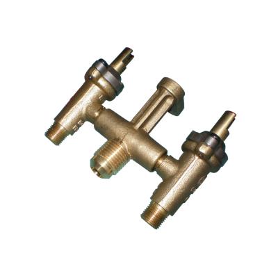 China Heat Resistance Brass Twin Valve For Gas Grills for sale