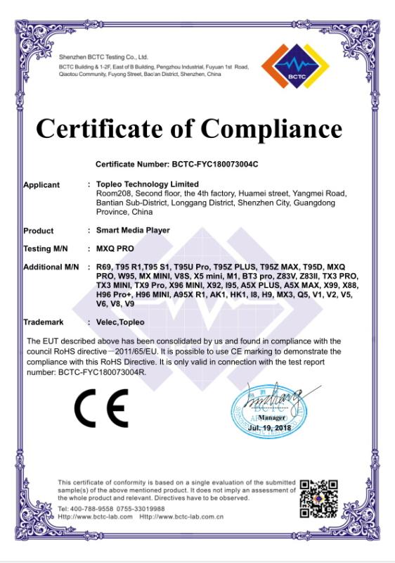 CE - Shenzhen Topleo Technology Limited