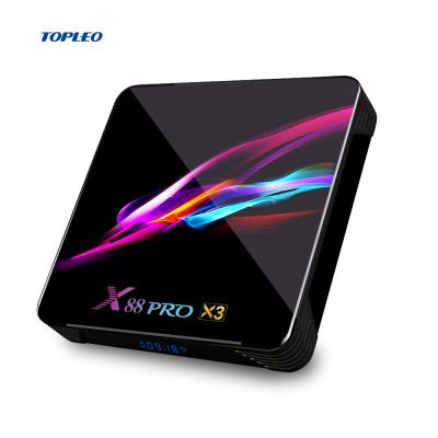 China Amlogic S905X3 pro cpu factory sale Topleo X88 cpu factory sale dual 4gb wifi X3 RAM 32gb ROM android 9.0 s905x3 tv box for sale