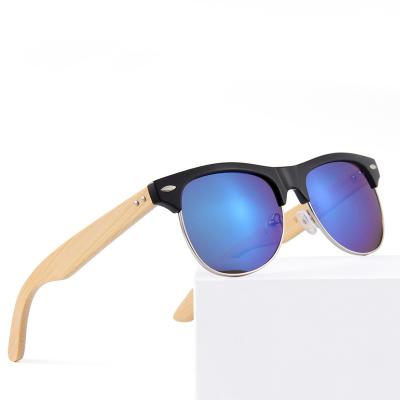 China UV400 Logo Gafas Cheap Promotion Fashion UV400 Sun Bamboo Wood Unisex Plastic Glasses Customized Sunglasses for sale