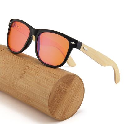 China 2021 Hot Mirror UV400 Quality Retro Mirror Bamboo Sunglasses Men Bamboo Polarized Custom Logo Polarized Bamboo Wood Sunglasses for sale