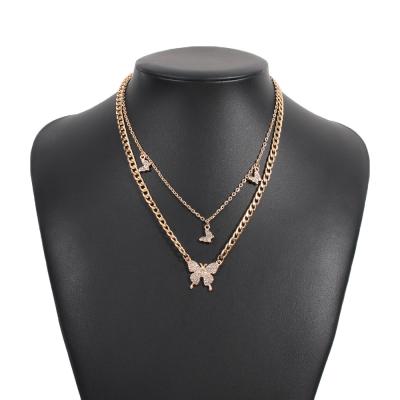 China CLASSIC new fashion famous brand designer designed with 2021 high quality rhinstone butterfly necklaces for sale