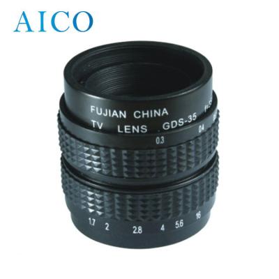 China Fujian f=35mm c mount 2/3 inch manual focus 35mm c-mount F1.7 cctv lens for film camera ACQCCTV3517 for sale