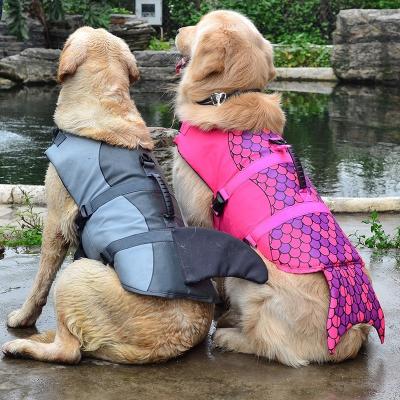 China Amazon Fashion Dog Life Jacket Safety Reflective Adjustable Pet Viable Hot Selling Swimming Vest With Handle for sale