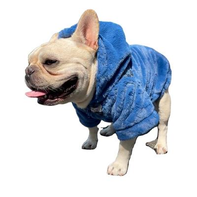 China Small Medium Stocked Dog Hoodie Chihuahua Pet Apparel Dog Coat Luxury Winter Windproof Fur Coat With Hat for sale