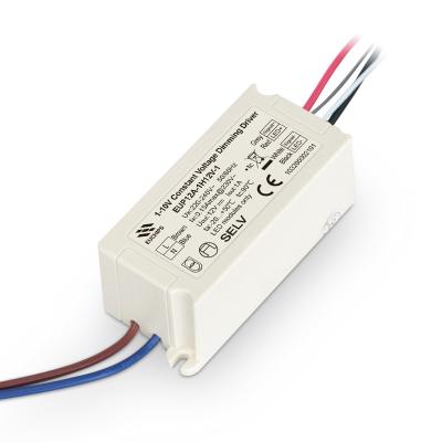 China Factory Manufacture Plastic 100-240V 12V 12W 0/1-10v Led Constant Voltage Dimming Driver for sale