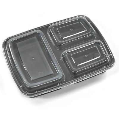 China Low Price Freshness Preservation Disposable 5-Pack Three-Grid Two-Grid One-Grid Lunch Box Plastic Container Meal Prep Box for sale