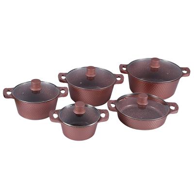 China Sustainable Diamond Type Die Cast Aluminum Small Cookware 8 PCS SET for sale