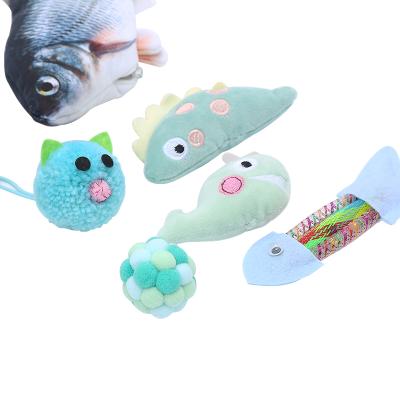 China Profuct New Viable Dancing Cat Toy Set Moving Wiggle Fish Toys Sets Fish 3D Realistic Catnip Fish Toy Usb Charging for sale