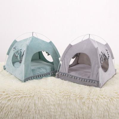 China 2021Hot Sale Travel In Amazon Ebay Tent Cave Warm Comfy Puppy Kitty House Indoor Pet Bed for sale