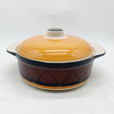 China Sustainable High Quality Ceramic Stew Pot High Temperature Soup Grits Household Ceramic Casserole for sale