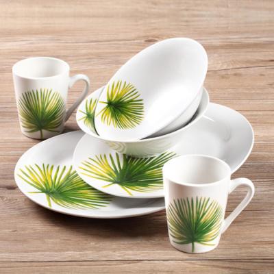 China Tablewaret Ceramic White Dinner Set Porcelain Dish Bowl Mug Sustainable Top Sale 2021 New Design For Restaurant for sale