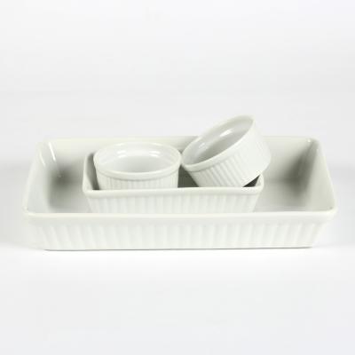 China China Sustainable High Quality White Kitchen Dishes Bakeware Ceramic Nonstick Cookware Sets Dinner Sets for sale