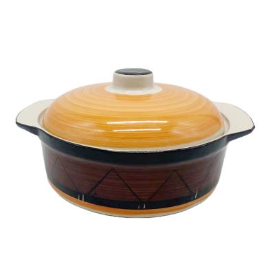 China Direct Selling Sustainable Multifunctional Ceramic Casserole Anti Heat Non Stick Health Pot Soup Pot Casserole for sale