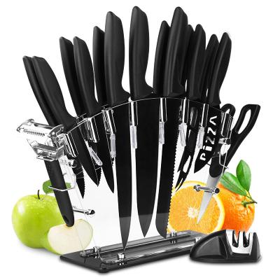 China Viable Chef Knife Set With Black Block 17 Piece 3cr13 Non-stick Paint Kitchen Knife Butcher Knife Set for sale