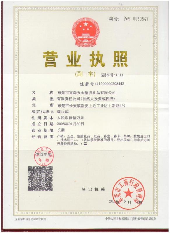 Business license - Fullsun International Enterprise Co.,Ltd