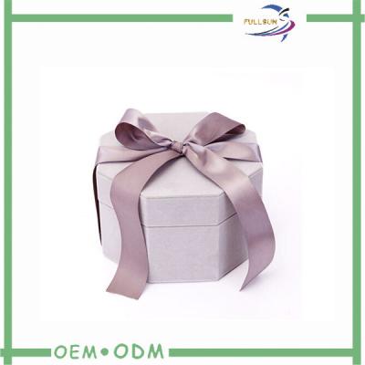 China Cajas únicas de la entrega de la flor de papel del hexágono, cajas de regalo de la flor con la cubierta del terciopelo en venta